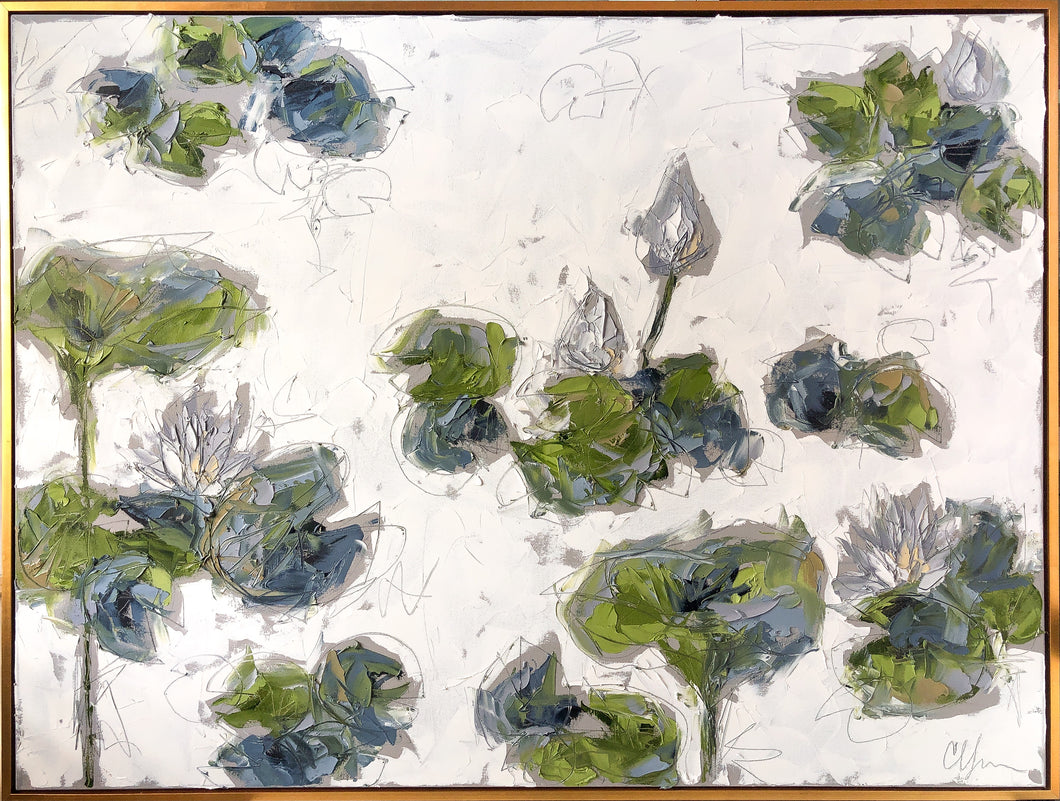 Lilies and Lotuses in Light IV - 36x48 Oil