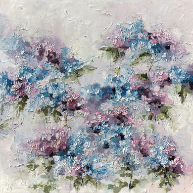 Commission - 48x48 Abstract Hydrangeas