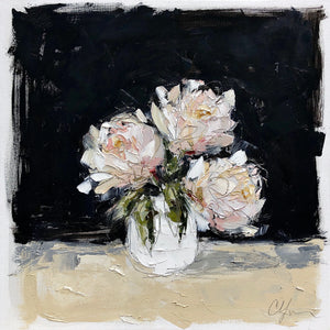 “Peonies in White III” 24x24x1.5”