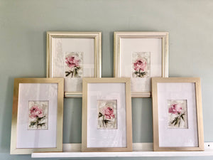 “Peony Vignette V” 7x5” Oil/Graphite on Paper