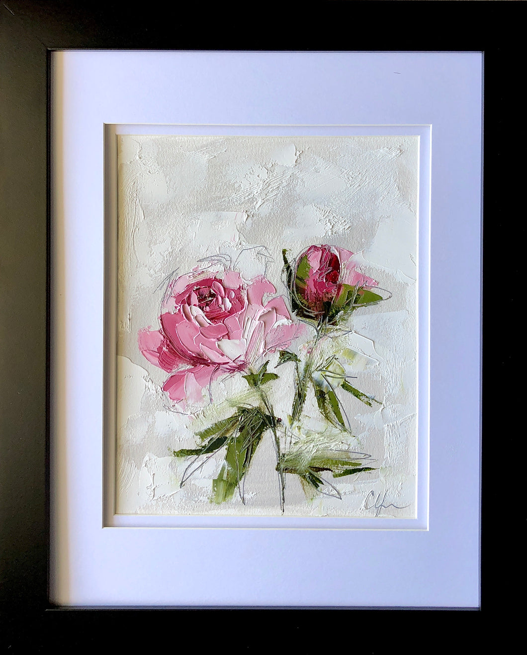 “Peony Vignette XII” 10x8” Oil/Graphite on Paper