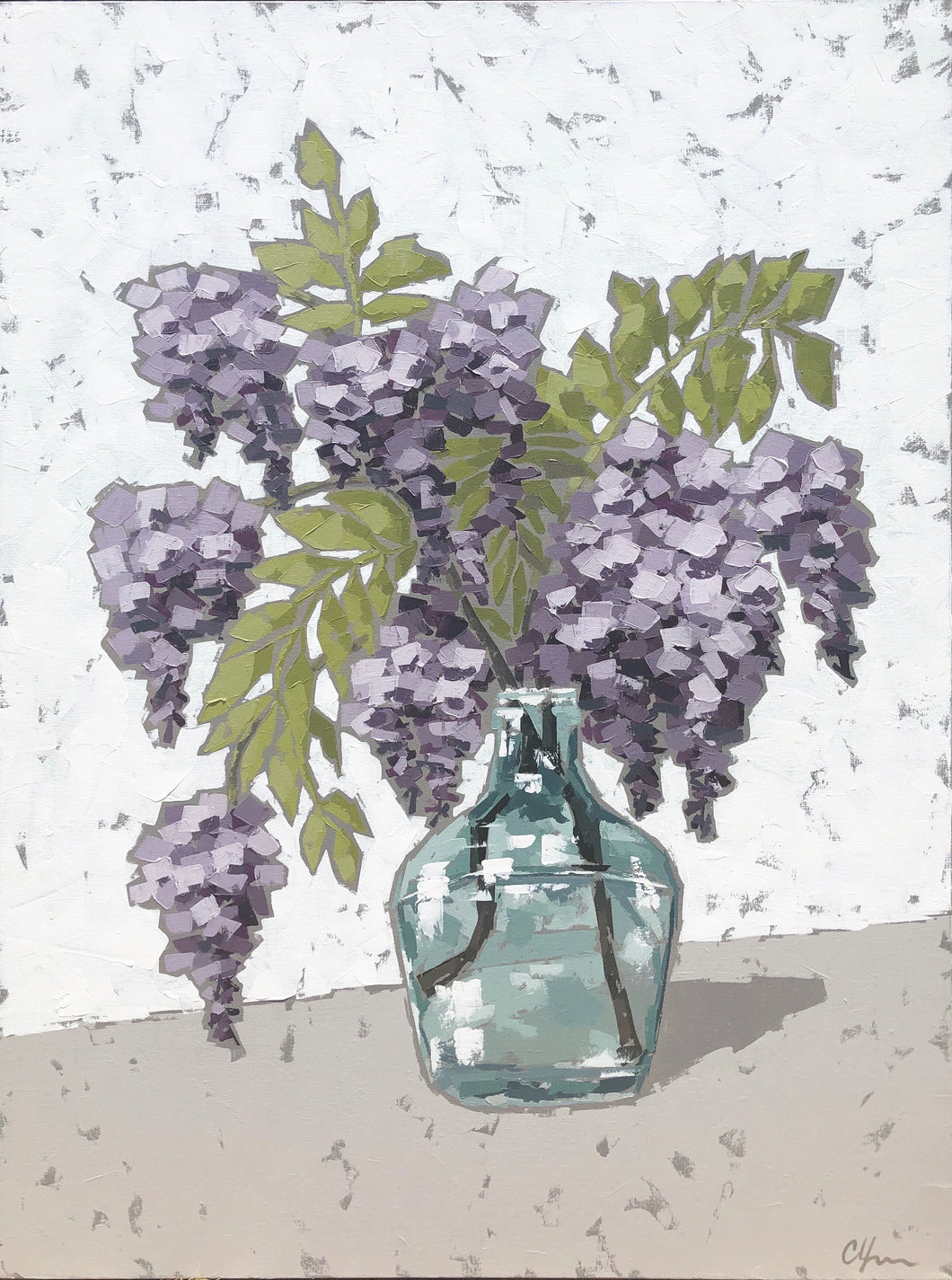 “Wisteria in Blue Bottle”