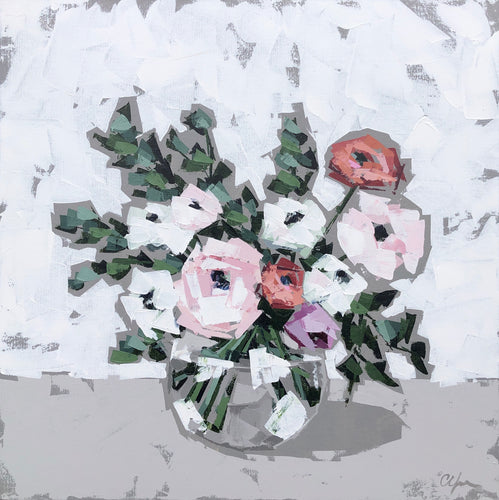 “Posies in Glass V” 24x24