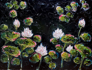 Commission - Lilies and Lotuses - 36x48