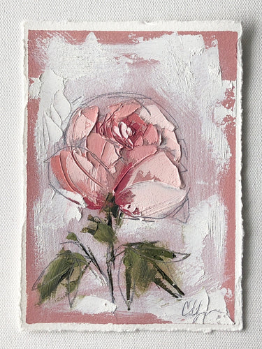 “Pink on Pink I” 7x5” Oil/Graphite on Paper