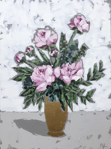 “Peonies in Gold V” 40x30