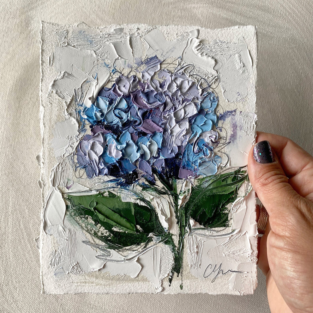 “Hydrangea II 2020” 7x5 Oil on Paper