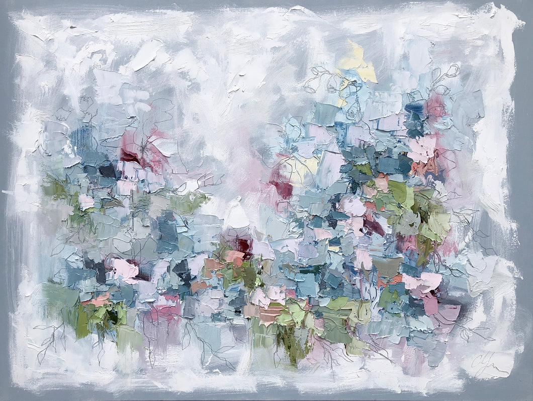 “Abstract Garden I” 30x40 Oil/Graphite on Canvas