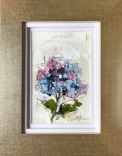“Little Hydrangea IV” 6x4 (9x7) Oil/Graphite on Paper