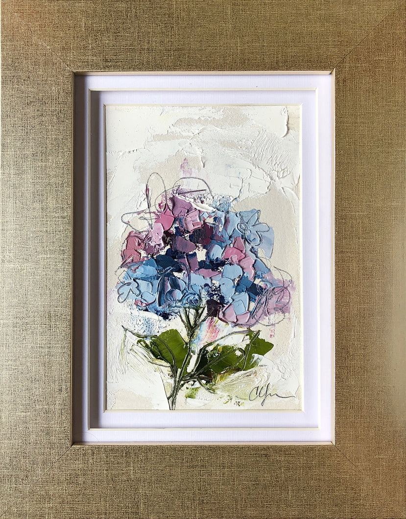 “Little Hydrangea IV” 6x4 (9x7) Oil/Graphite on Paper