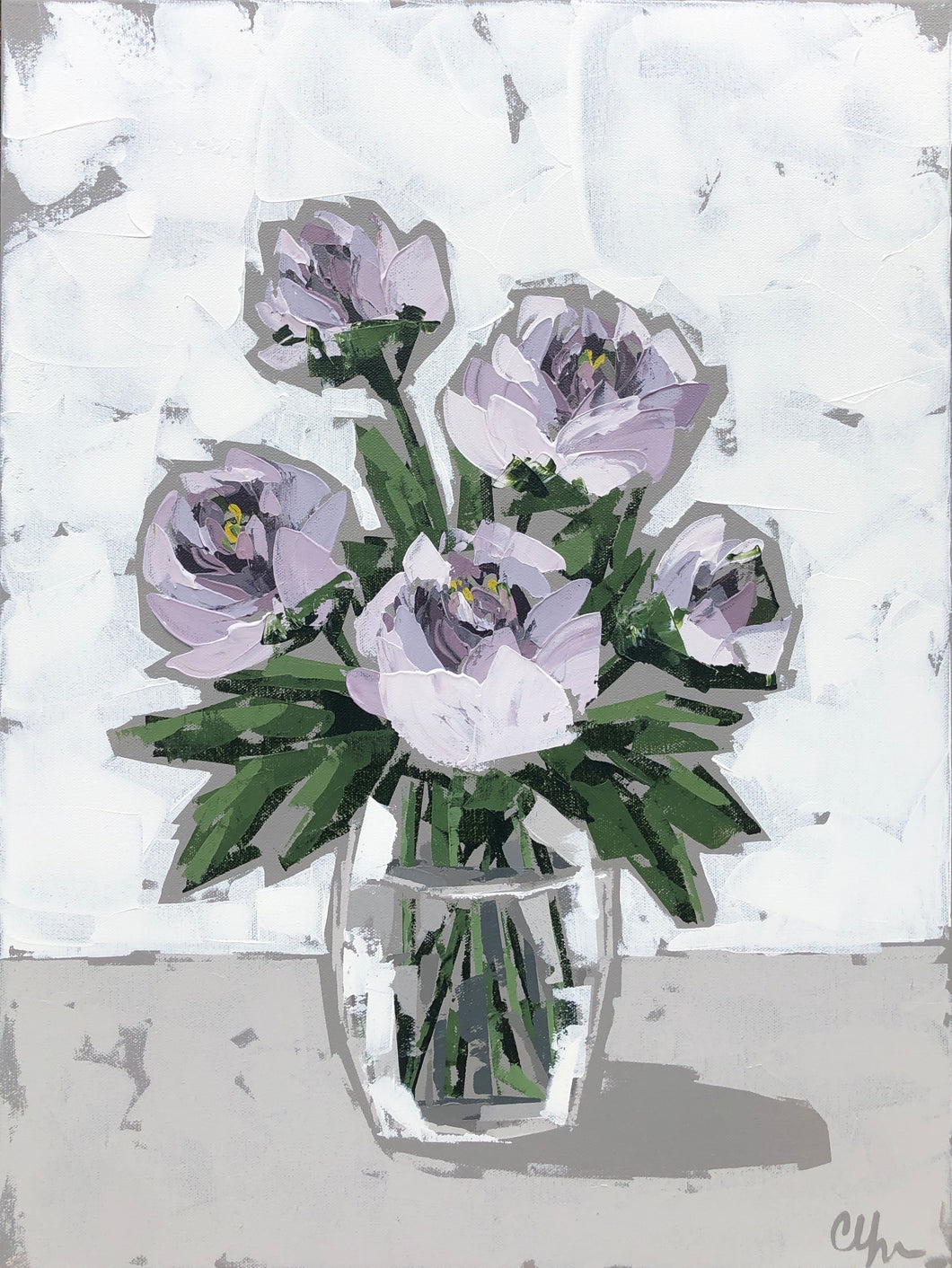 “Peonies in Glass VIII” 24x18