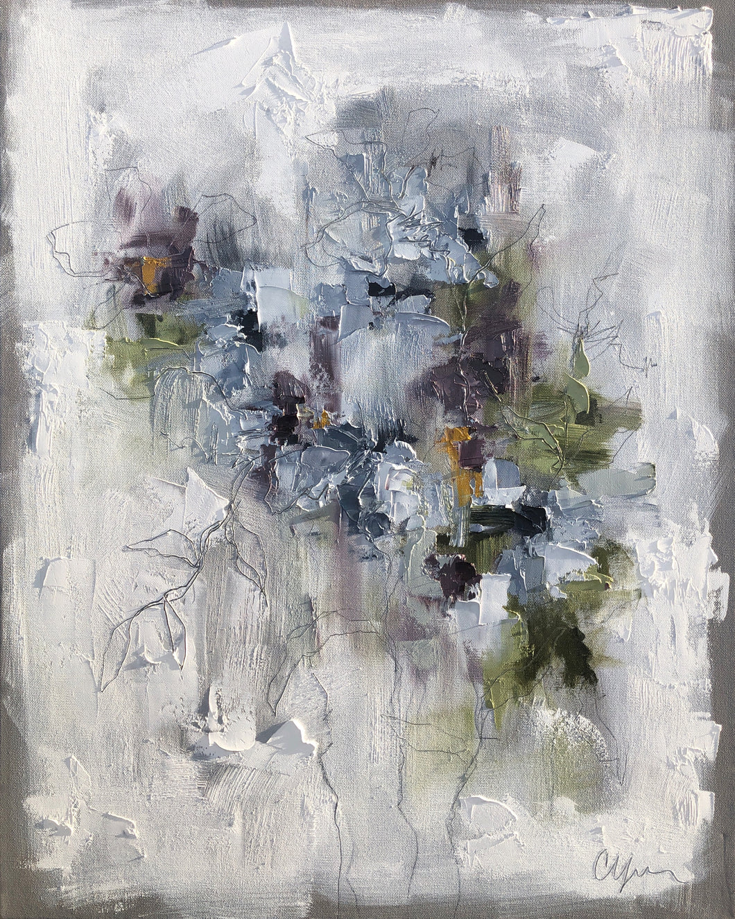 “Blooms II” 30x24 Oil/Graphite on Canvas
