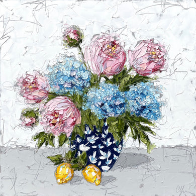 Commission- “Hydrangeas and Lemons” - 36x36 Oil