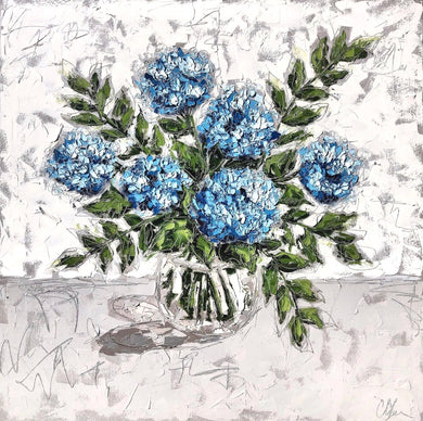 Commission - Hydrangeas in Glass” 40x40