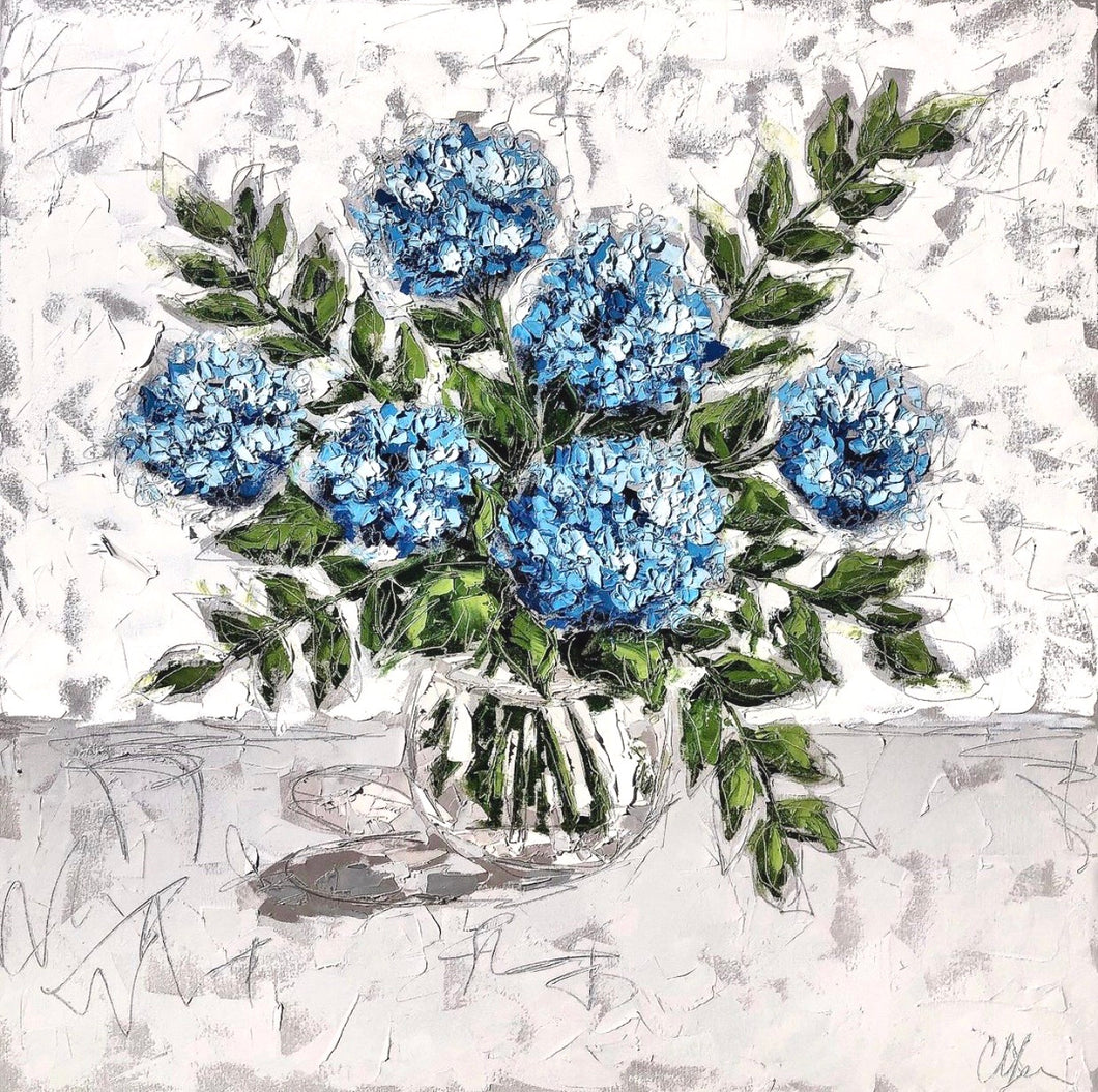 Commission - Hydrangeas in Glass” 40x40