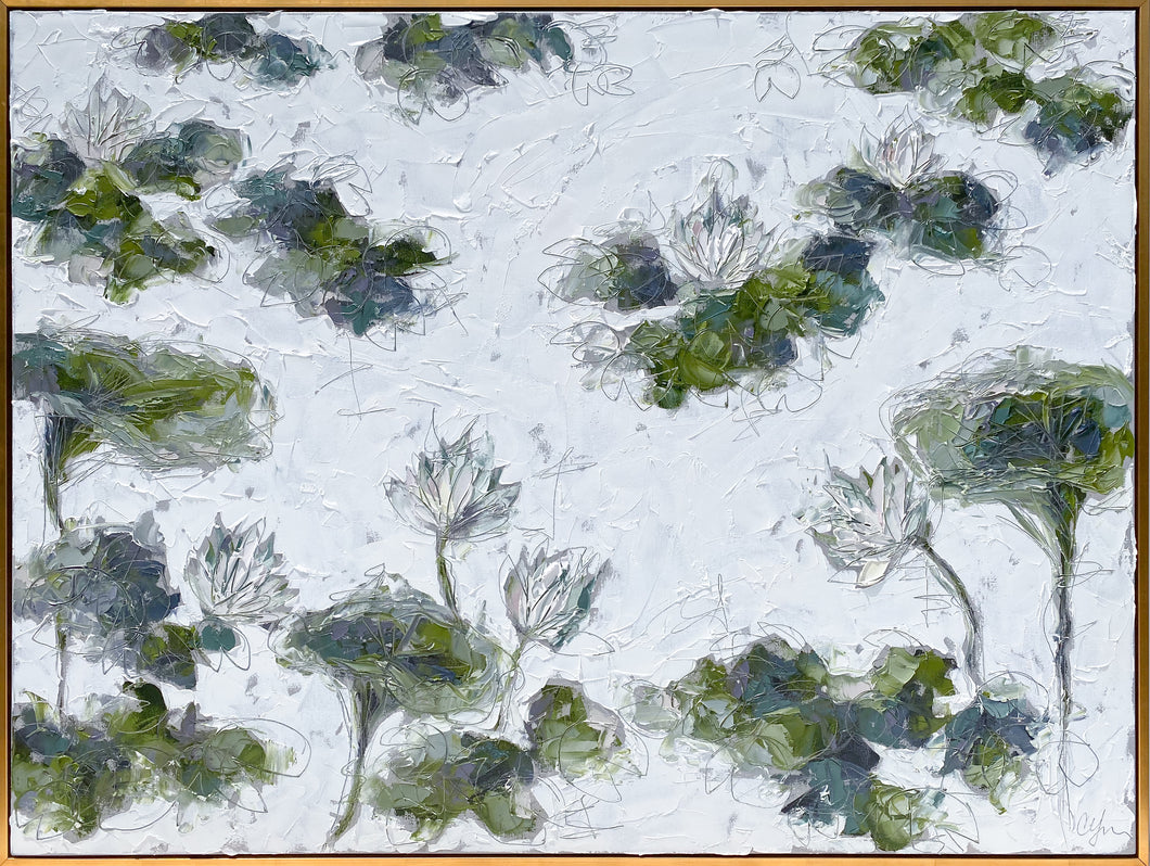 “The Lily Pond IV”- 36x48 Oil on Canvas Framed