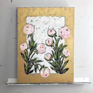 “Peonies on Gold” 40x30