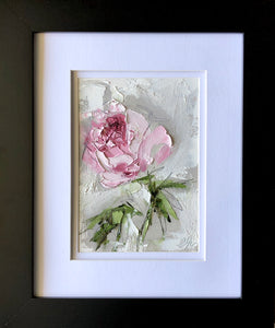 “Peony Vignette XVII” 7x5” Oil/Graphite on Paper