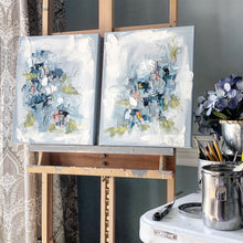 Load image into Gallery viewer, “Blue Blooms I” 14x11x1.5” Oil/Graphite on Canvas