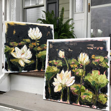 Load image into Gallery viewer, “Lilies and Lotuses II” 20x20 Oil on Canvas