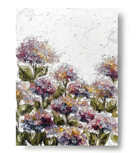 Afternoon in the Hydrangea Garden 30x40 Oil on Canvas