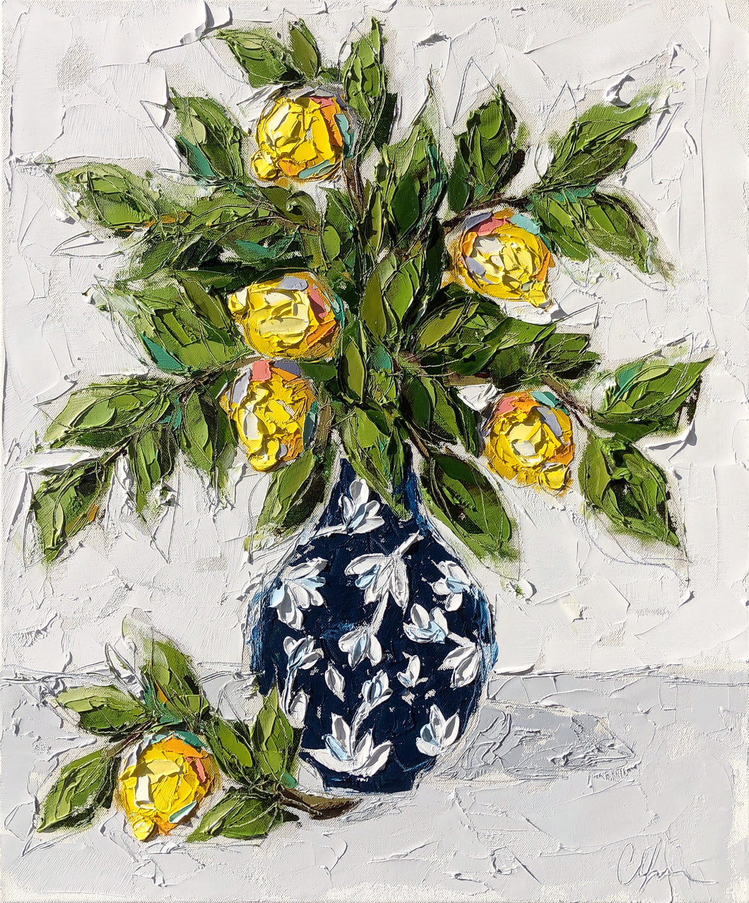 “Lemon in Blue Chinoiserie III”  Commission