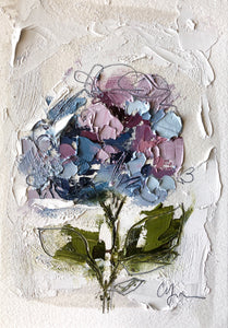 “Little Hydrangea VI” 6x4 (9x7) Oil/Graphite on Paper