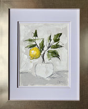 Load image into Gallery viewer, “Little Lemon Tree I” 10x8 (16x13) Oil/Graphite on Paper