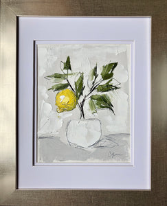 “Little Lemon Tree I” 10x8 (16x13) Oil/Graphite on Paper