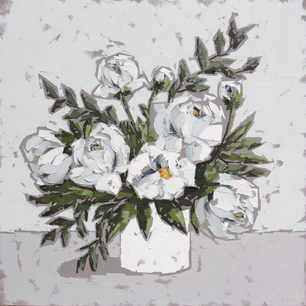 “Peonies in White II”
