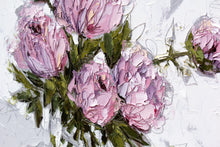 Load image into Gallery viewer, “Pink Peonies in Glass Bowl” 40x40 Oil on Canvas