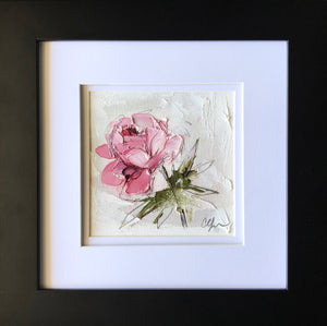 “Peony Vignette XV” 5x5” Oil/Graphite on Paper