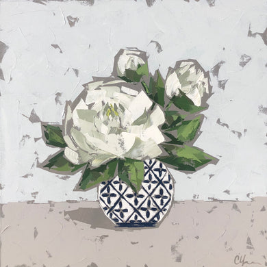 SOLD - “Peonies in Blue and White”