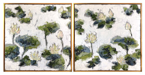Lilies and Lotuses in Light I & II - 36x72 Oil