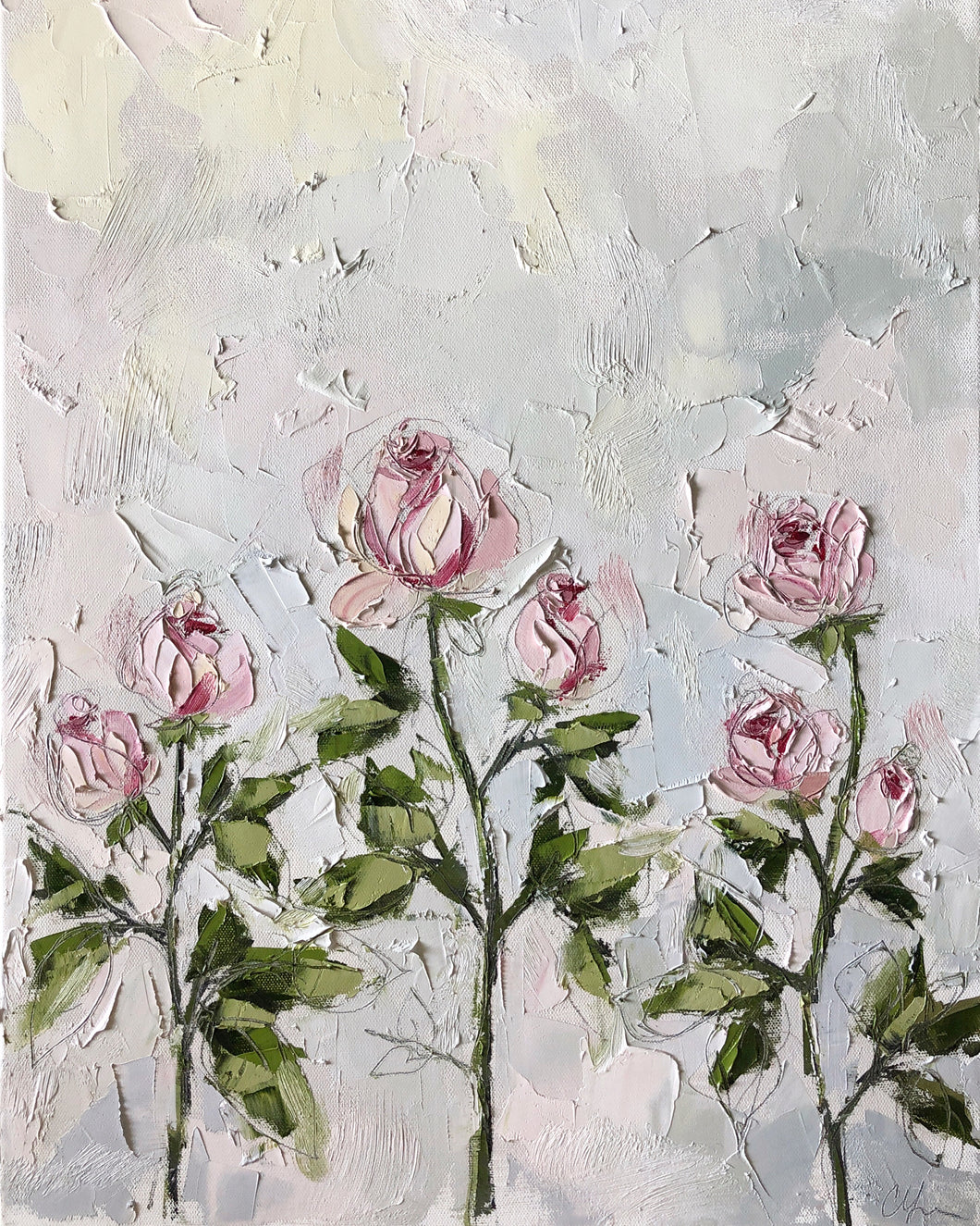 “Roses” 24x18 Oil/Graphite on Canvas
