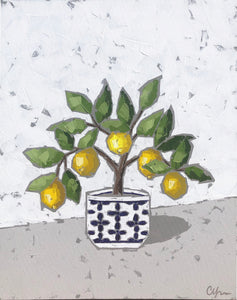 “Lemons In Blue and White Pot ”