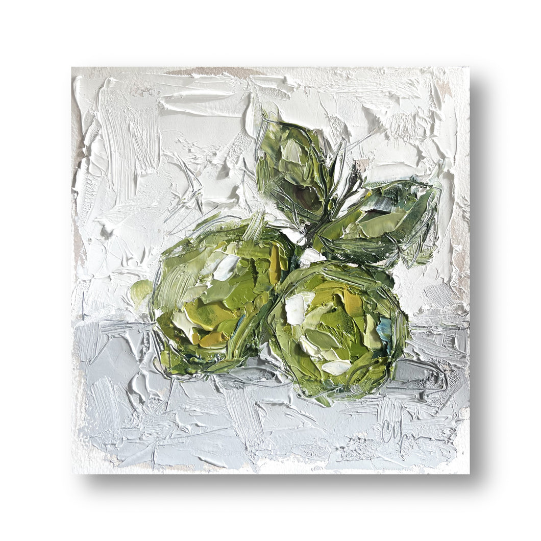 “Two Little Limes” 8x8 Oil on Paper