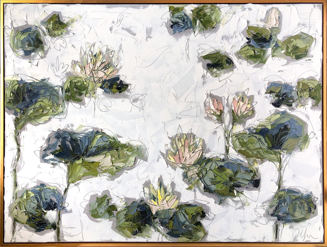 Lilies and Lotuses in Light III - 36x48 Oil