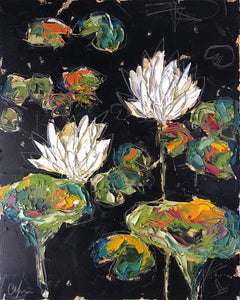 “Lilies and Lotuses VII” 20x16 Oil on Canvas