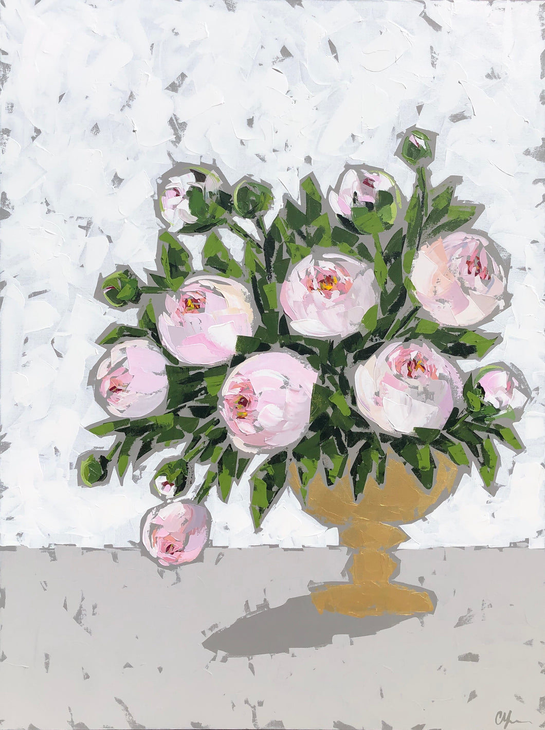 “Peonies in Gold no. 3”