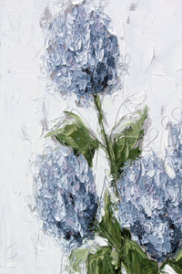 “Blue Hydrangeas in White Vase” 48x36 Oil on Canvas