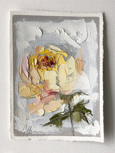 “Yellow on Grey III” 7x5” Oil/Graphite on Paper