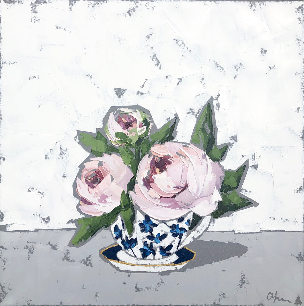 “Peonies in Teacup”