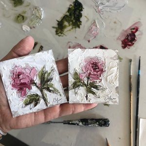 “Tout Petite Fleur II” - 3x3 Oil on Loose Canvas