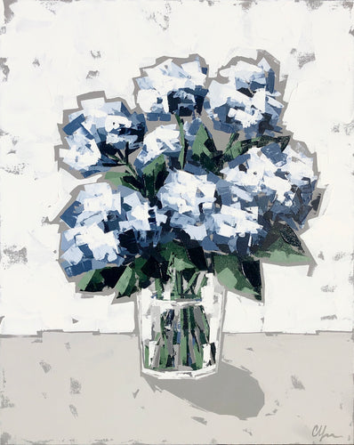 “Hydrangeas in Glass V” 30x24